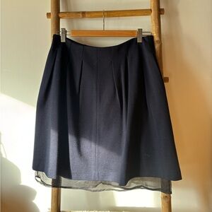 Elegant Jucca Wool Blue Midi Skirt. EUC- small slip tear